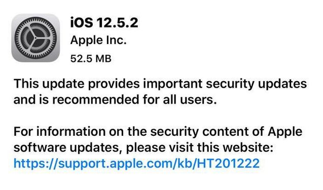 河南苹果手机维修分享iOS12.5.2发布，建议所有老苹果用户安装 